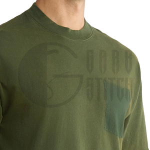 Camiseta Oversize Personalizada con Bolsillo, Algodón Pesado, Hombro Caído, Estilo Urbano, Fabricante OEM ODM, Venta al por Mayor - Product Image 4