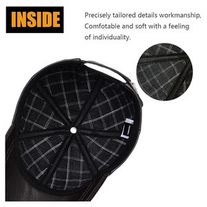 Gorra de Béisbol Clásica Casual Ajustable con Cierre a Presión, Gorra Trucker de Cuero de 6 Paneles con Correa y Bordado Personalizado para Hombre, Gorras Lisas - Product Image 6