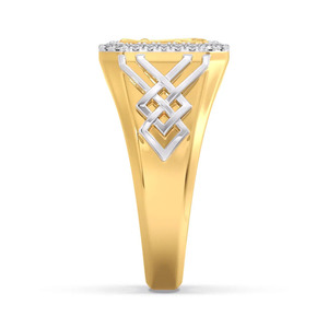 <b>Black</b> Enamel Anchor Design Lab Diamond Gold Signet <b>Ring</b> - Product Image 2