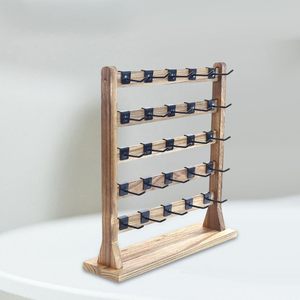 Présentoir en bois pour boucles d'oreilles Creations avec crochets amovibles, support de rangement pour bijoux et montres - Product Image 3