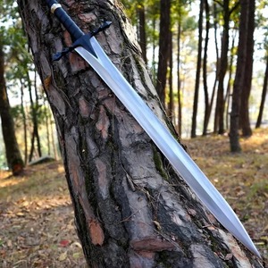 Épée en acier inoxydable avec manche en cuir, lame droite, qualité industrielle, épaisseur 0,6 mm, personnalisable OEM, fabriquée à la main - Product Image 2