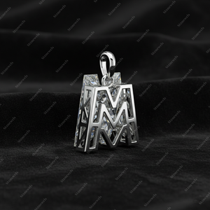 Iced Out Letter M Pendant <b>Necklace</b> Sparkling CZ Hip Hop Jewelry Custom <b>Initial</b> Charm Streetwear pendant jewelry & Charm - Product Image 3