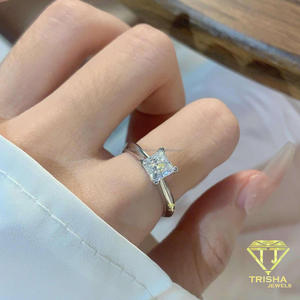Princess Cut Moissanite Engagement <b>Ring</b> VVS <b>Solitaire</b> 925 Sterling <b>Silver</b> Luxury Bridal Wedding Jewelry <b>Ring</b> For Women - Product Image 4