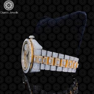 Montre pour homme Charm Jewells en acier inoxydable, boîtier de 40 mm, accents de diamants, analogique, luxe, mode, mouvement mécanique, date automatique, fonction push - Product Image 2