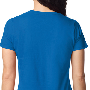 Camiseta de Mujer de Peso Medio en Color Azul Rey, Camiseta de Manga Corta de Algodón Suave, Top Básico Informal y Cómodo, Calidad Premium - Product Image 4