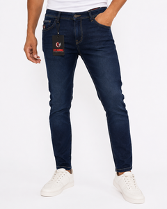 Jeans de Mezclilla para Hombre Fly Humble, Corte Regular, Transpirables, Ligeros, Lavado a la Piedra, Cintura Media, Azul Sólido, Estilo Formal, para Verano - Product Image 1