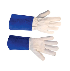 Holy Signs International HSI-1450 Extra Long Leather Welding <b>Gloves</b> Red/Yellow Fleece Lined Molten Metal Splash Test <b>Type</b> B - Product Image 6