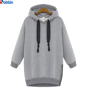 Sudadera Larga con Capucha y Cremallera para Mujer de BOBBIN INDUSTRIES, Color Sólido, Tejido de Algodón, Informal, con Bolsillos, para Otoño e Invierno - Product Image 2