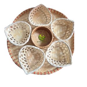 Elegant Handmade Bamboo Storage <b>Basket</b> Lotus Shape <b>Round</b> <b>Wicker</b> Modern Design Reusable Multifunction for Kitchen - Product Image 6