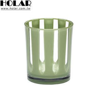 [Holar] Taiwan Made Sage Green Ribbed Drinkware Striped Design Reusable 15oz Custom <b>Plastic</b> <b>Cups</b> for Outdoor Party Poolside - Product Image 1