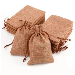 Pochette en jute personnalisée avec cordon de serrage pour grains de café, impression sérigraphique, avec logo - Product Image 5