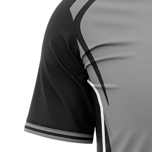 Custom Sublimated Unisex <b>Soccer</b> Jersey Black Gray Gradient Crew Neck Short Sleeve Moisture Wicking Regular Fit All Seasons Color - Product Image 3