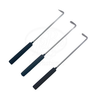 ชุดเครื่องมือขูดฟันม้า 3 ชิ้น ทำจากสแตนเลสสตีล พร้อมด้ามจับเคลือบ PVC ขนาด 18 นิ้ว สำหรับสัตวแพทย์ - Product Image 4