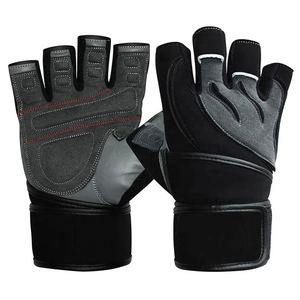 Custom Logo Men's Leather Polyester Water Resistant Fingerless Gym <b>Gloves</b> High Quality <b>Weight</b> - Product Image 6