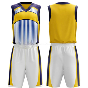 Conjuntos de Uniformes de Baloncesto Personalizados, Conjuntos de Pantalones Cortos Deportivos Transpirables con Estampado por Transferencia de Calor, Suministro de Fábrica de Ropa Deportiva - Product Image 1