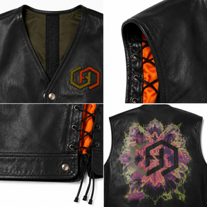 Oversized Boxy Women's Sheep MC Vest Custom Cyber <b>Gothic</b> Side Lace Biker Motorcycle <b>Jacket</b> OEM Winter Streetwear Outerwear - Product Image 4