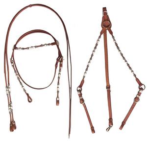 Smart Western Leather Headstall & Breastcollar Set Diseño de herramientas manuales con placa Sier para producto ecuestre de equitación - Product Image 4