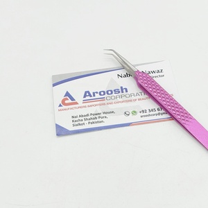 Pince à épiler transparente à 45 degrés en acier inoxydable avec prise en diamant, logo personnalisé, pince à cils durable, vente en gros - Product Image 4