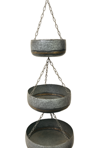 Maceta colgante de metal con cadena, maceta decorativa para el hogar, balcón, interior y exterior, soporte para plantas de hierro con acabado galvanizado, resistente. - Product Image 2