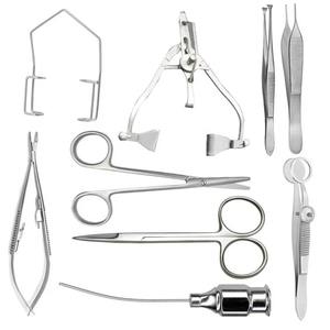 Kit de 9 Instrumentos Oftálmicos Veterinarios Básicos, Herramientas Quirúrgicas Estándar para Párpados, Paquete Completo de Instrumentos Oculares para Veterinarios - Product Image 1