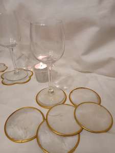 Lot de 6 sous-verres personnalisables colorés, classiques, écologiques, faits à la main, cadeau, accessoires pour la maison - Product Image 6