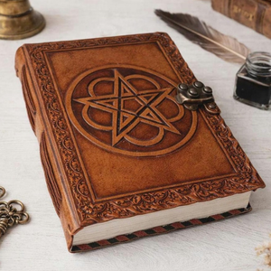 Diario de Cuero con Pentagrama Hecho a Mano, Libro de Hechizos Vintage, Grimorio de Brujería, Cuaderno Gótico, Diario de Estilo Antiguo, Regalo - Product Image 3