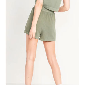 Nouveaux shorts de jogging pour femme en molleton de coton délavé à l'acide, taille haute avec cordon de serrage, design personnalisé, qualité supérieure - Product Image 2