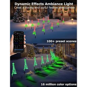 Set di 10 Luci Natalizie RGBW per Esterni con Modalità Fai-da-Te, Controllo APP, Luci a Spirale per Albero di Natale e Scenari Natalizi - Product Image 3