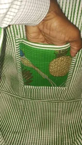 Sac fourre-tout élégant en coton vert avec motif ananas et oiseaux, style bohème, sac à main d'été décontracté avec fermeture éclair pour femme - Product Image 3