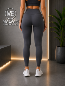 Leggings de yoga taille haute premium avec effet ventre plat, taille élastique, logo, sans coutures, doux et lisses, pour femmes - Product Image 2