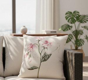 Funda de Almohada con Delicado Diseño Floral, con Tallo y Trepadores Verdes Suaves, Ideal para Distribuidores, 18X18 - Product Image 2