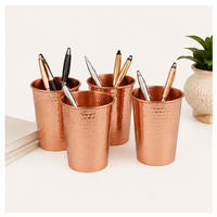 Ensemble de gobelets en cuivre martelé pur, faits à la main, verres à eau ayurvédiques, design moderne, personnalisables, vaisselle écologique pour la maison