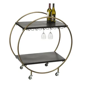 Carrito de Almacenamiento Rodante de Metal Hecho a Mano de Lujo con Diseño Industrial Contemporáneo, Estantes Espaciosos y Resistentes - Product Image 2