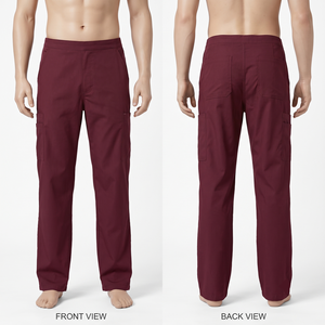 Pantalones Médicos para Hombre, 65% Poliéster, 35% Algodón, Sarga de 180 GSM, Blancos, con Bolsillos Tipo Cargo, Bordado Personalizado, Logotipo DTF - Product Image 4