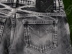 Jean en denim délavé coupe droite taille haute pour homme, style vintage, décontracté, en coton mi-lourd, coupe régulière, idéal pour l'automne - Product Image 6