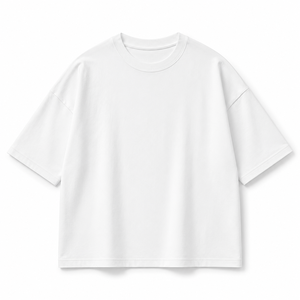 Camiseta Blanca Oversize de Algodón para Hombre, Manga Corta, Cuello Redondo, Estilo Casual, Tejido Jersey, Color Liso, Personalizable con Logotipo, OEM, Streetwear - Product Image 1
