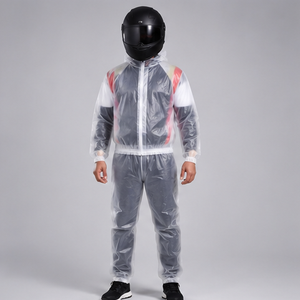 Traje Impermeable Ligero Unisex, 100% Poliéster, Manga Larga, con Capucha, para Todas las Temporadas, Personalizable con Nombre de Equipo - Product Image 1