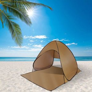 Tenda da Spiaggia Pop-Up 2/3 Posti con Protezione Solare Anti-UV, Tettoia Automatica Impermeabile, Borsa per il Trasporto e Finestra a Rete per Uso Esterno - Product Image 6