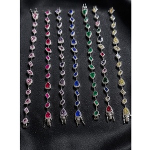 Trendy Premium Quality Brass <b>Silver</b> Plated Diamond CZ Zircon Openable <b>Charm</b> <b>Bracelet</b> for Women Party Wear Occasion - Product Image 1