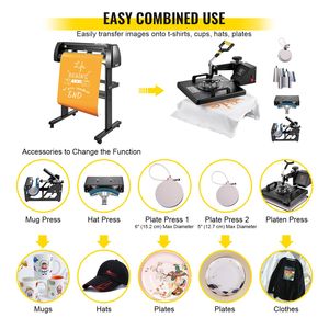 Macchina per Sublimazione 8-in-1 e Taglierina per Vinile da 53 Pollici, Nuova Automatica 110V per T-Shirt, Tazze, Cappelli, Stampa a Rilievo - Product Image 3