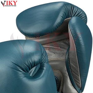 Gants de boxe en cuir véritable de qualité supérieure, haute performance, fournisseur OEM/ODM, rembourrage en mousse multicouche bicolore personnalisé - Product Image 6