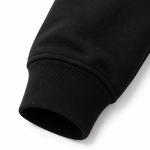 Ensemble jogging homme noir à capuche zippé en molleton, deux pièces, tenue décontractée, sportive et streetwear - Product Image 4