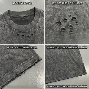 T-shirt en coton surdimensionné pour homme, logo frontal, noir délavé, style urbain, col rond, manches courtes, jersey Dry Fit - Product Image 4