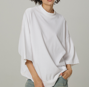 T-shirts personnalisés avec logo, style streetwear, coupe ample, 305 g/m², coton imprimé, col rond, tricoté, tendance, coupe courte - Product Image 3