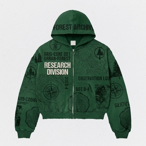 Sweat à capuche zippé pour homme avec impression graphique personnalisée, style streetwear tendance, design sur mesure, fournisseur de vêtements OEM - Product Image 2