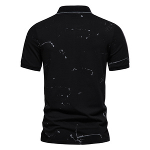 Polo à manches courtes de haute qualité avec imprimé abstrait, coupe ajustée, décontracté, tricoté, respirant - Product Image 2