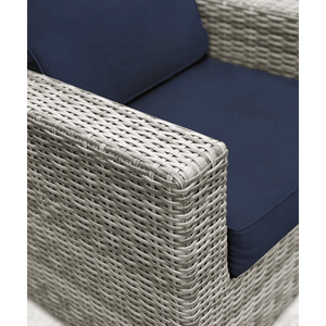 Poltrona Club in Vimini Sunbrella Grigia, Elegante Arredo da Esterno - Product Image 5