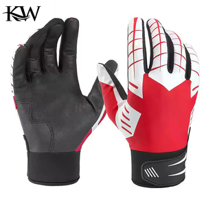 Guantes de bateo de softbol de súper calidad, guantes de bateo de béisbol de cuero original, guantes de bateo de béisbol de color personalizado para equipos, de cuero vacuno. - Product Image 2