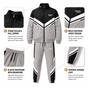 Ensemble de survêtement coupe-vent en nylon froissé personnalisé pour hommes, imperméable, style rétro, pour le jogging, streetwear et sportswear, vente en gros - Product Image 6