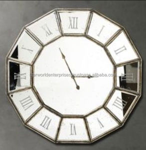 Antique Style Mosaic Glass Hanging Iron Wall <b>Clock</b> Single Face Modern Design with High Quality Metal Needle Display - Product Image 4